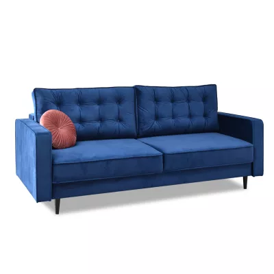 Schlafsofa LUZOLO – dunkelblau/schwarz