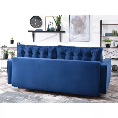 Schlafsofa LUZOLO – dunkelblau/schwarz