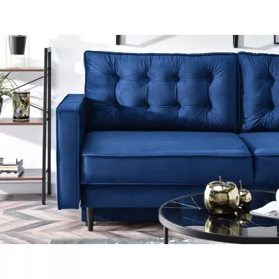 Schlafsofa LUZOLO – dunkelblau/schwarz