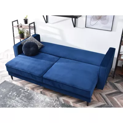 Schlafsofa LUZOLO – dunkelblau/schwarz