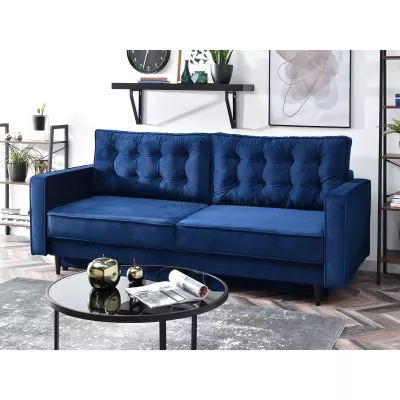 Schlafsofa LUZOLO – dunkelblau/schwarz