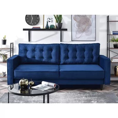 Schlafsofa LUZOLO – dunkelblau/schwarz