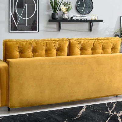 Schlafsofa LUZOLO – Honig/Schwarz