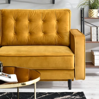 Schlafsofa LUZOLO – Honig/Schwarz