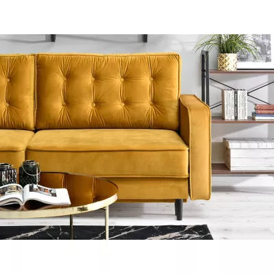 Schlafsofa LUZOLO – Honig/Schwarz