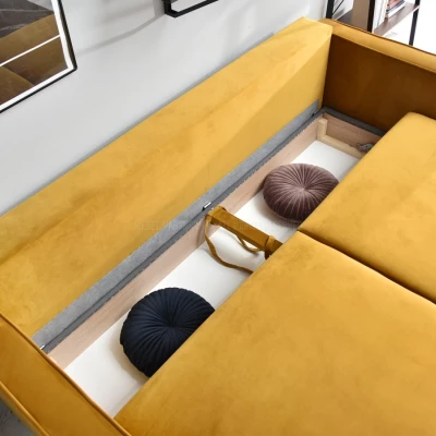 Schlafsofa LUZOLO – Honig/Schwarz