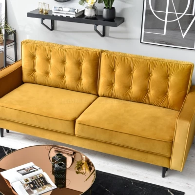 Schlafsofa LUZOLO – Honig/Schwarz