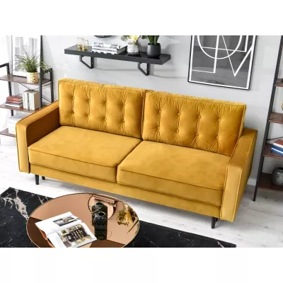 Schlafsofa LUZOLO – Honig/Schwarz