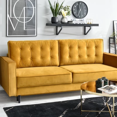 Schlafsofa LUZOLO – Honig/Schwarz