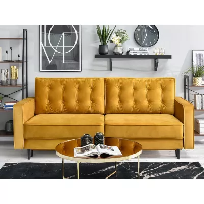 Schlafsofa LUZOLO – Honig/Schwarz