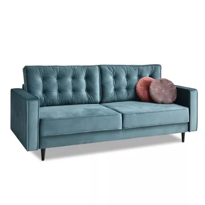 Schlafsofa LUZOLO – Türkis/Schwarz