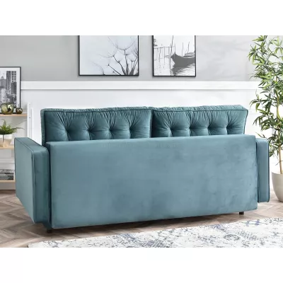 Schlafsofa LUZOLO – Türkis/Schwarz