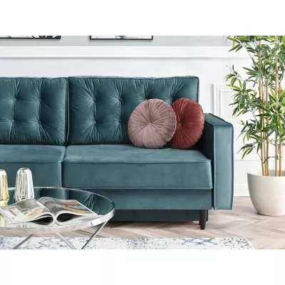 Schlafsofa LUZOLO – Türkis/Schwarz