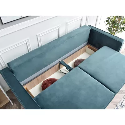Schlafsofa LUZOLO – Türkis/Schwarz