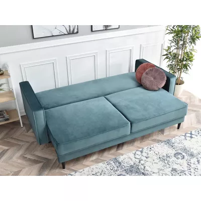 Schlafsofa LUZOLO – Türkis/Schwarz