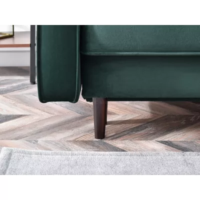 Schlafsofa LUZOLO – Dunkelgrün/Walnuss