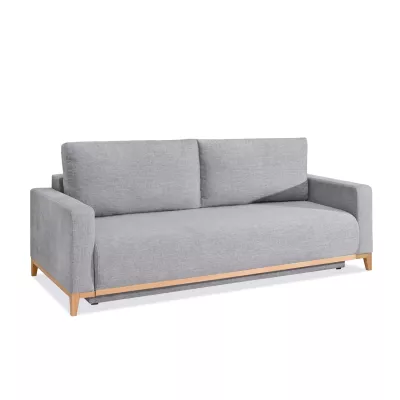 Schlafsofa mit Hocker DALENA – Hellgrau/Eiche