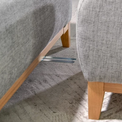 Schlafsofa mit Hocker DALENA – Hellgrau/Eiche