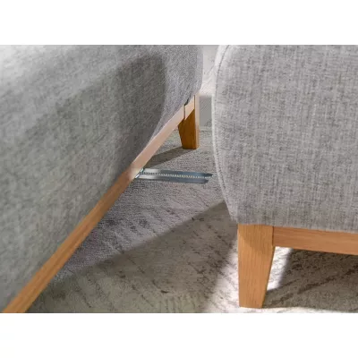 Schlafsofa mit Hocker DALENA – Hellgrau/Eiche