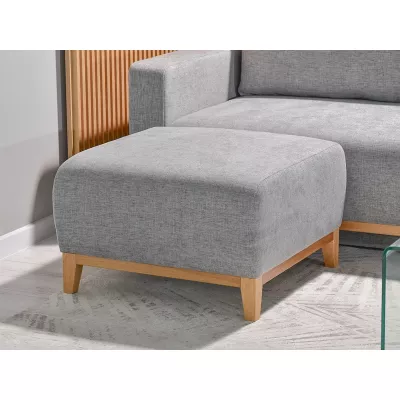Schlafsofa mit Hocker DALENA – Hellgrau/Eiche