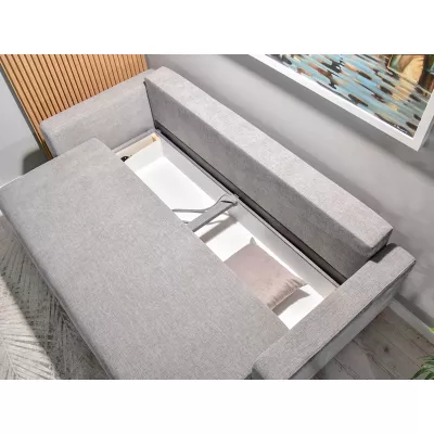 Schlafsofa mit Hocker DALENA – Hellgrau/Eiche