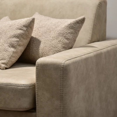 Sofa mit Stauraum CLARISA - beige / Buche