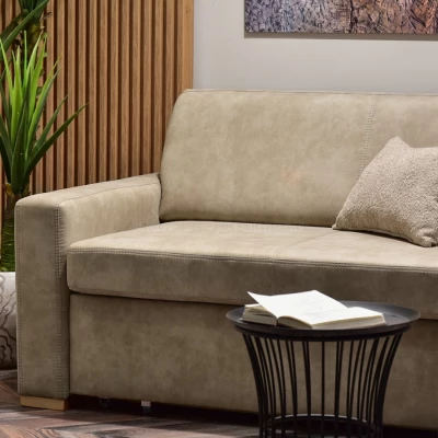 Sofa mit Stauraum CLARISA - beige / Buche