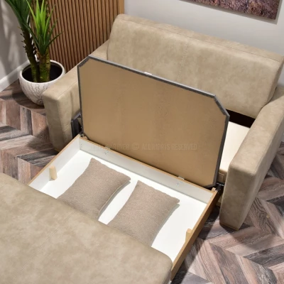 Sofa mit Stauraum CLARISA - beige / Buche
