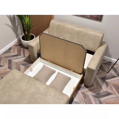Sofa mit Stauraum CLARISA - beige / Buche