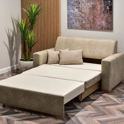 Sofa mit Stauraum CLARISA - beige / Buche