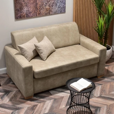Sofa mit Stauraum CLARISA - beige / Buche