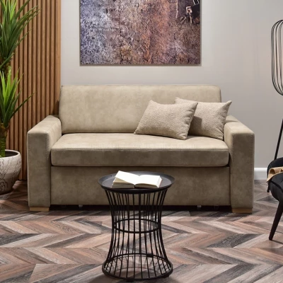 Sofa mit Stauraum CLARISA - beige / Buche