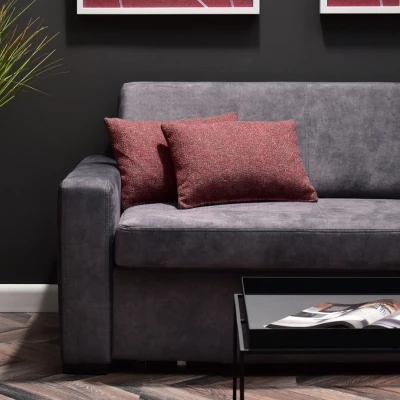 Sofa mit Stauraum CLARISA – Graphit/Buche