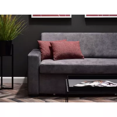 Sofa mit Stauraum CLARISA – Graphit/Buche