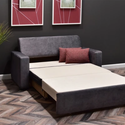 Sofa mit Stauraum CLARISA – Graphit/Buche