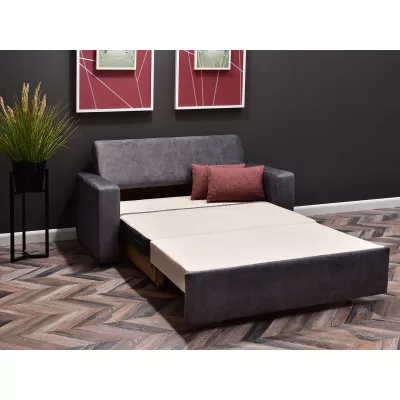 Sofa mit Stauraum CLARISA – Graphit/Buche