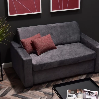 Sofa mit Stauraum CLARISA – Graphit/Buche