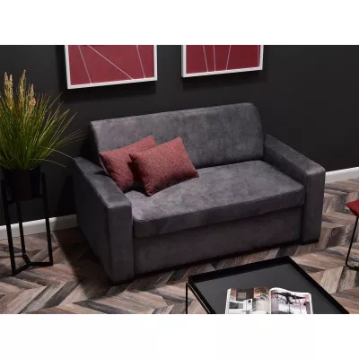 Sofa mit Stauraum CLARISA – Graphit/Buche