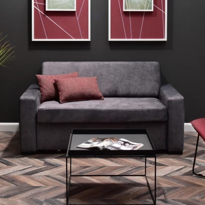 Sofa mit Stauraum CLARISA – Graphit/Buche