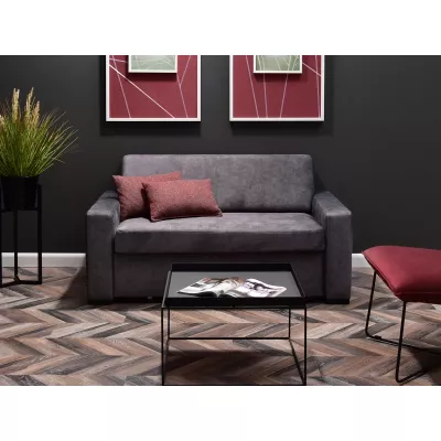 Sofa mit Stauraum CLARISA – Graphit/Buche