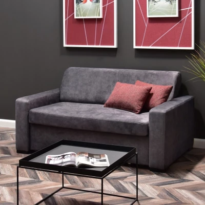 Sofa mit Stauraum CLARISA – Graphit/Buche