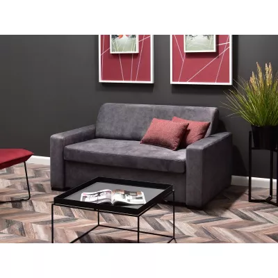 Sofa mit Stauraum CLARISA – Graphit/Buche