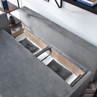 Sofa mit Stauraum NORGE - grau/schwarz