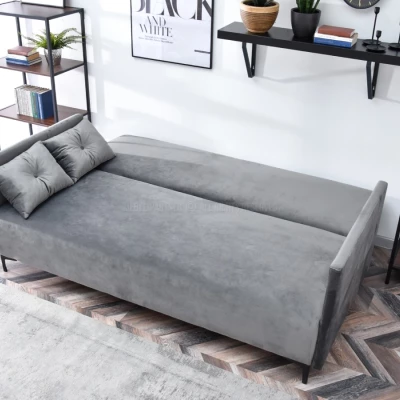 Sofa mit Stauraum NORGE - grau/schwarz