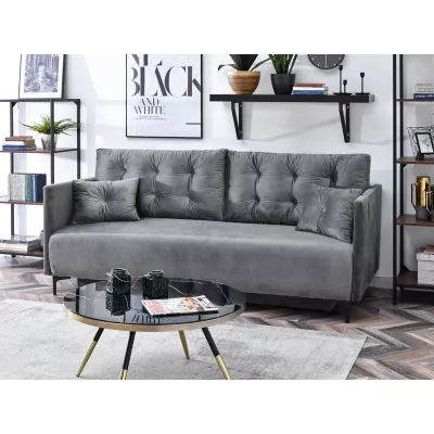 Sofa mit Stauraum NORGE - grau/schwarz