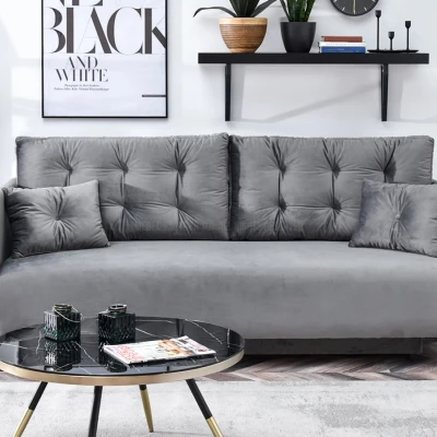Sofa mit Stauraum NORGE - grau/schwarz