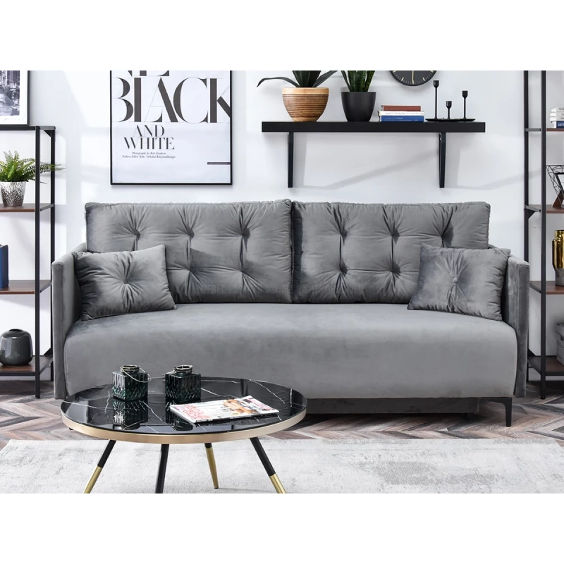 Sofa mit Stauraum NORGE - grau/schwarz