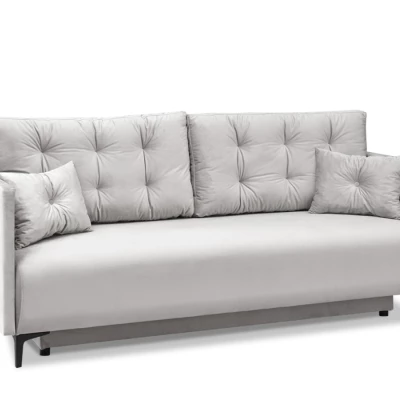 Sofa mit Stauraum NORGE - hellgrau / schwarz