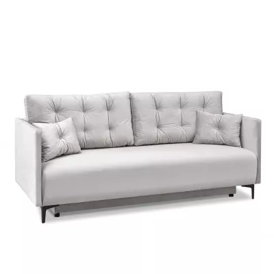 Sofa mit Stauraum NORGE - hellgrau / schwarz