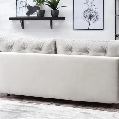 Sofa mit Stauraum NORGE - hellgrau / schwarz